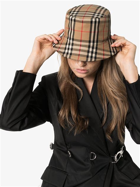 vintage burberry hat|vintage check bucket hats.